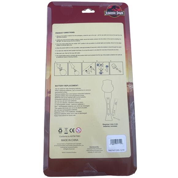 Jurassic Park bubble wand with lights - Picture 4 of 5